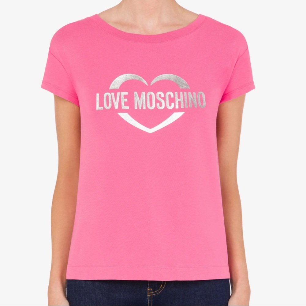 NWT Love Moschino Logo Pink T-Shirt